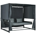 Outsunny Dondolo da giardino 3-in-1 con baldacchino e schermo privacy