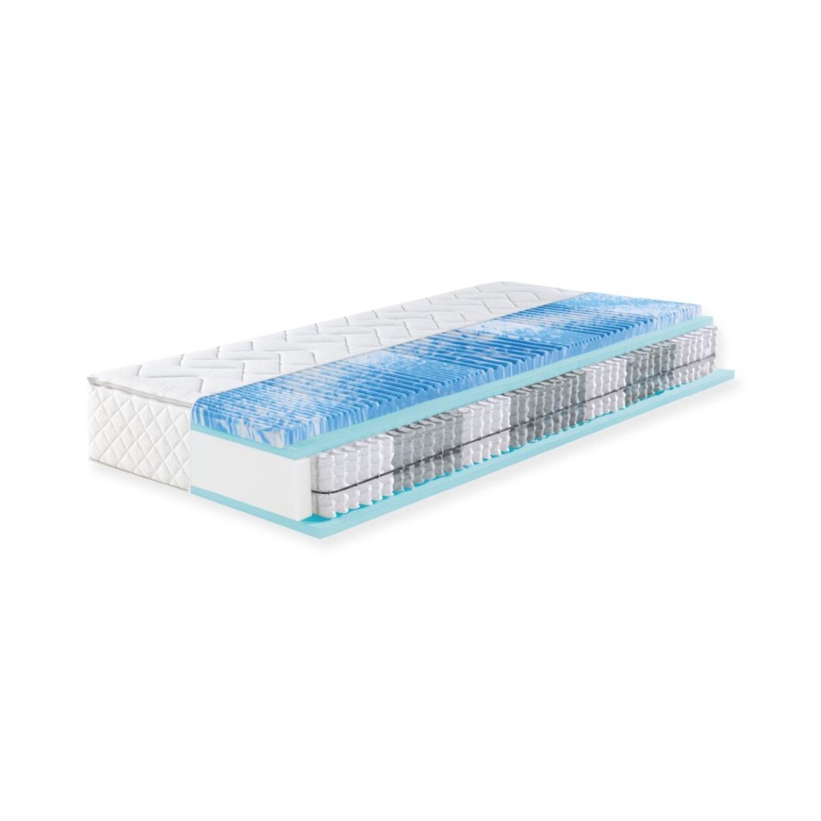 f.a.n. Sweet Dream XXL Materasso a 7 zone a molle insacchettate con topper in gel – H3, 90 × 200 cm, articolo di seconda scelta con danno estetico dovuto al trasporto
