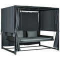 Altalena da giardino 3 in 1 Outsunny con tettoia e schermo per la privacy