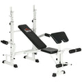 HOMCOM Panca multifunzione regolabile in altezza con leg press e panca Scott