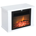 HOMCOM Camino elettrico autoportante con effetto fiamma e termoventilatore – Bianco