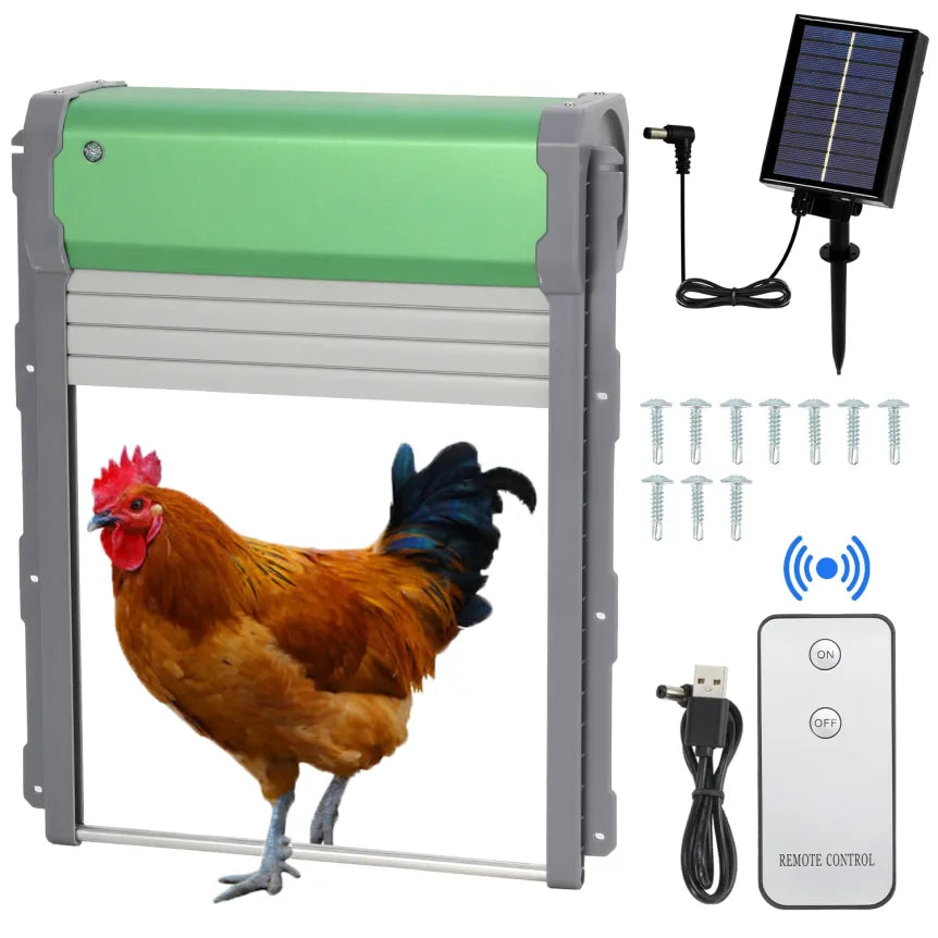 Sonnewelt Porta automatica solare per pollaio – Porta avvolgibile con sensore di luce e timer