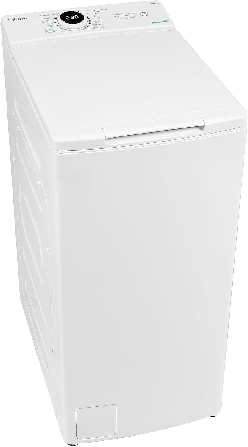 Midea MF10ET70B Lavatrice a carica dall’alto 7 kg, classe A, 1200 giri/min – Motore BLDC Inverter, vapore, SoftOpener, ampia apertura, cicli 15/45 min, diverse temperature, AquaStop, bianco