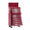 HOMCOM Carrello da officina mobile con serratura a 16 cassetti