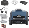 Ninja Woodfire Grill elettrico 7 in 1, affumicatore e Airfryer: frigge ad aria, affumica, arrostisce, cuoce al forno e altro ancora, resistente alle intemperie, antiaderente