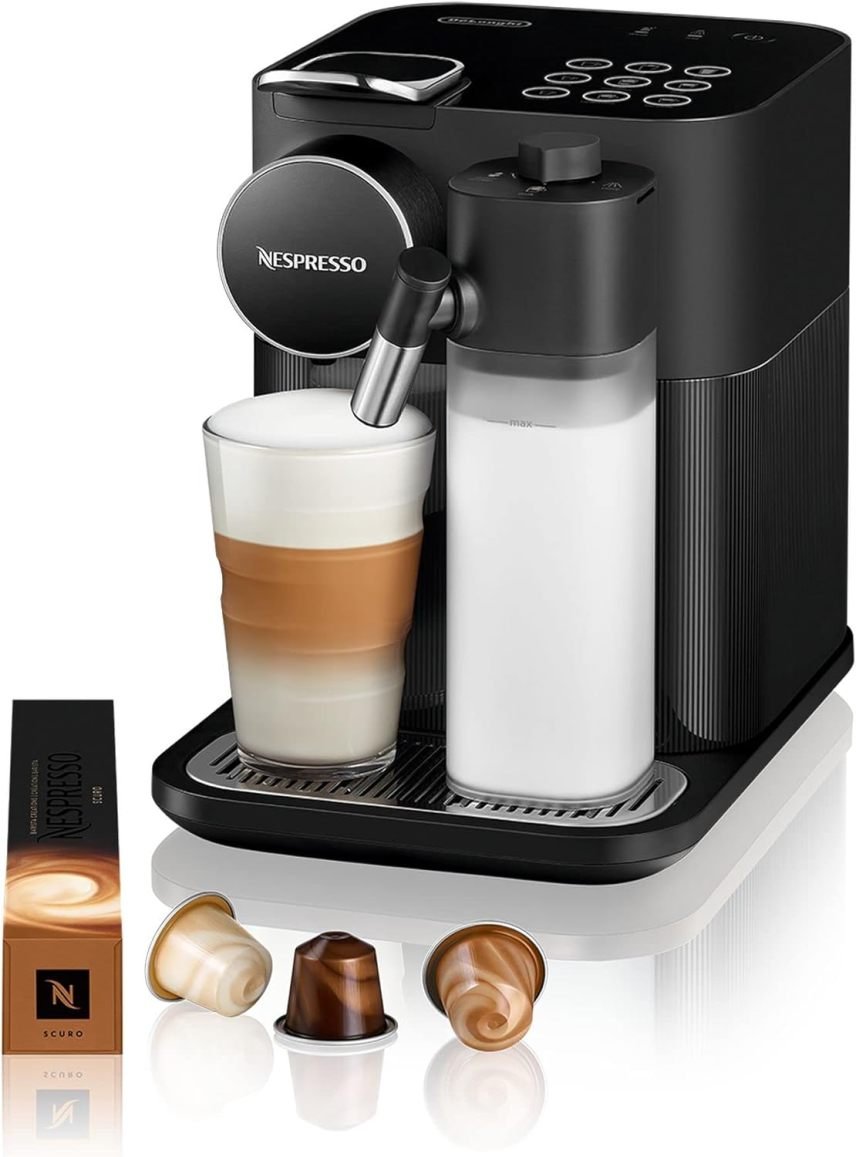 Nespresso De'Longhi Gran Lattissima EN640.W Macchina a capsule con sistema latte automatico – 19 bar, 1400 W, bianco