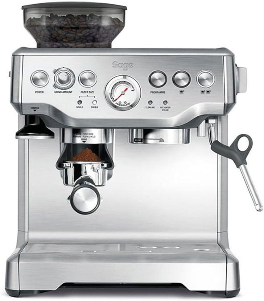 Sage The Barista Express Macchina per espresso – Montalatte manuale, macinacaffè integrato, 16 regolazioni di macinatura, macinatura automatica, schiuma personalizzabile, Black Truffle