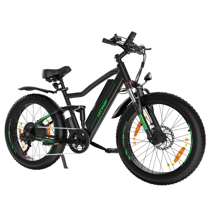 Hitway BK9 Bicicletta elettrica fuoristrada – Motore 500 W, batteria 48 V 15 Ah, pneumatici Fat 26 × 4,0 pollici
