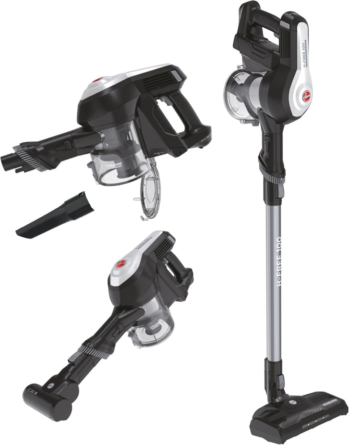 Hoover H-FREE 100 PETS Aspirapolvere senza fili per peli di animali – Fino a 40 min, LED, grande contenitore, posizione parking, bocchetta fessure e spazzola polvere