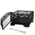 Braciere portatile Outsunny con funzione barbecue – Parascintille e attizzatoio