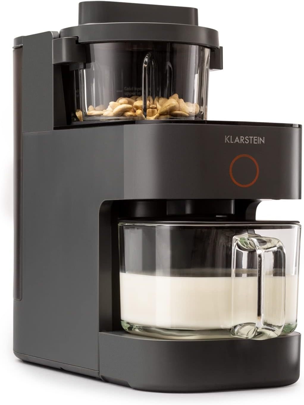 Klarstein Frullatore riscaldante – Motore 300 W + riscaldamento 1250 W, preparazione di bevande vegetali, riscaldamento 360°, 30.000 giri/min, touchscreen, nero