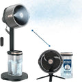 Shark FlexBreeze Pro Ventilatore nebulizzatore – Interno/esterno, nebulizzazione integrata, base convertibile in modello da tavolo, con cavo o senza fili, fino a 24 h, oscillante, antracite, FA302 edizione