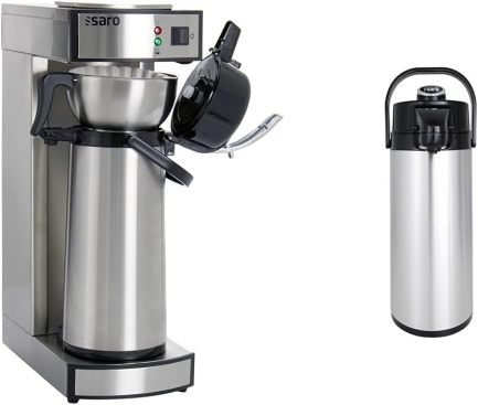 Saro Macchina da caffè termica professionale con filtro a cestello e thermos – 2,2 L, ca. 10 tazze, infusione e mantenimento in caldo
