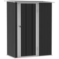 Capanno da giardino Outsunny 142 × 84 × 189 cm Acciaio – Grigio scuro