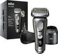 Braun Series 9 Pro Rasoio elettrico premium da uomo – 4+1 elementi di rasatura, rifinitore, stazione di pulizia, autonomia 60 min, 9465cc, finitura Noble Metal