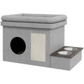 Set di 2 ciotole inox su supporto – Grigio, 78 × 48 × 49,5 cm