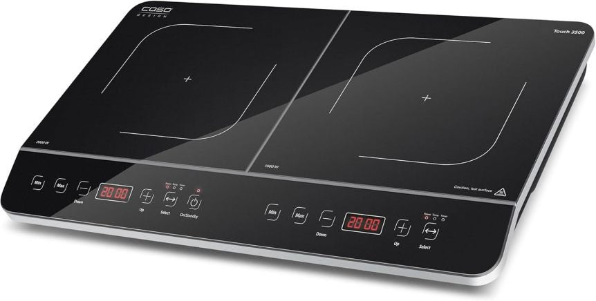 CASO Touch 3500 Piano a induzione doppio – Piano mobile ad alta potenza con utilizzo confortevole