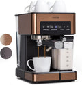 Klarstein Macchina espresso con portafiltro e montalatte – 1,8 L, 20 bar, inox, serbatoio latte 0,5 L, 1350 W, caffè macinato