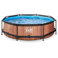 EXIT Toys Wood Pool Piscina con struttura Ø 300 × 76 cm, marrone – Articolo di seconda scelta, come nuova