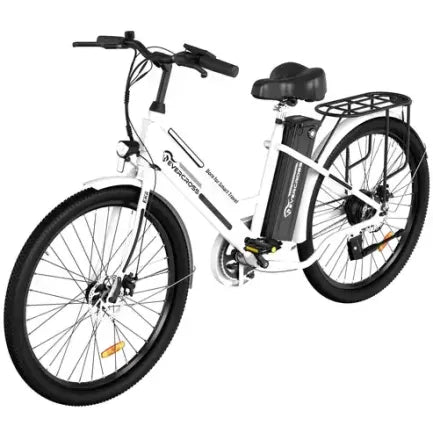 EVERCROSS EK8S Bicicletta elettrica 26″ – Motore 250 W, batteria 12 Ah, autonomia fino a 90 km, bianco
