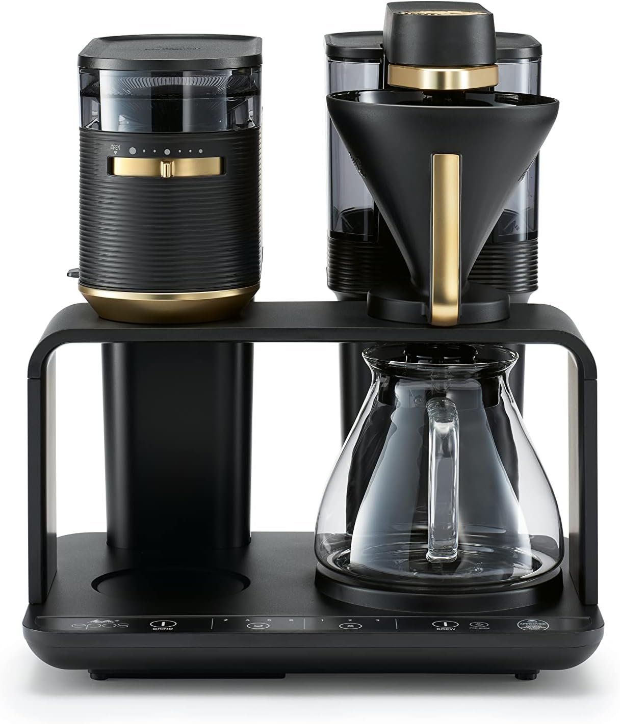 Melitta EPOS Macchina da caffè con macinacaffè, nero/argento