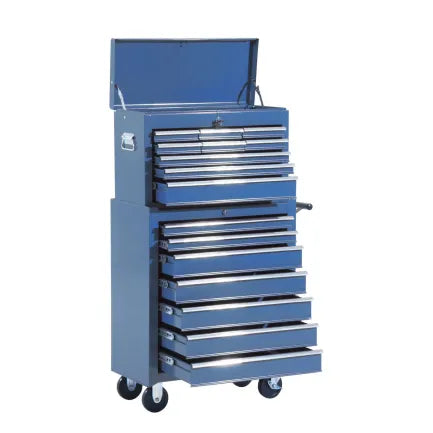 HOMCOM Carrello da officina mobile con serratura e 16 cassetti