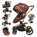 Passeggino combinato 3-in-1 con sistema da viaggio – Navicella alta, passeggino reclinabile, pieghevole, per neonato, modello 906 bianco