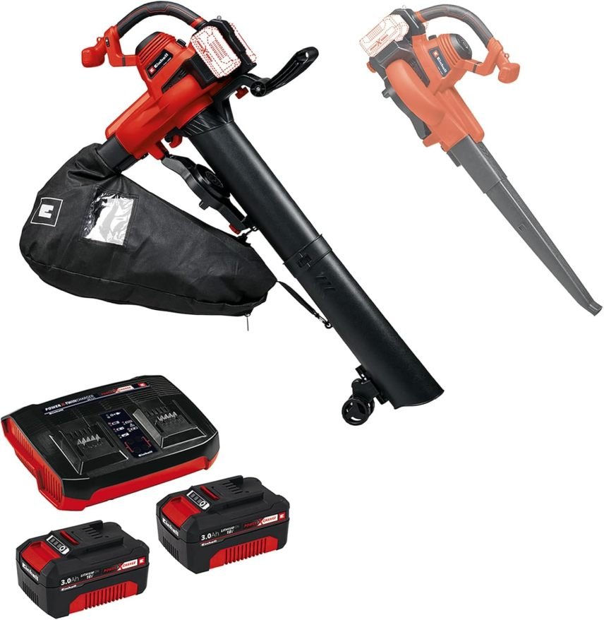 Einhell GE-CL 36/230 Li E-Solo Power X-Change Aspiratore-soffiatore per foglie a batteria – 18 V, aspirazione/soffiaggio, modalità Turbo, tubi di aspirazione e soffiaggio inclusi
