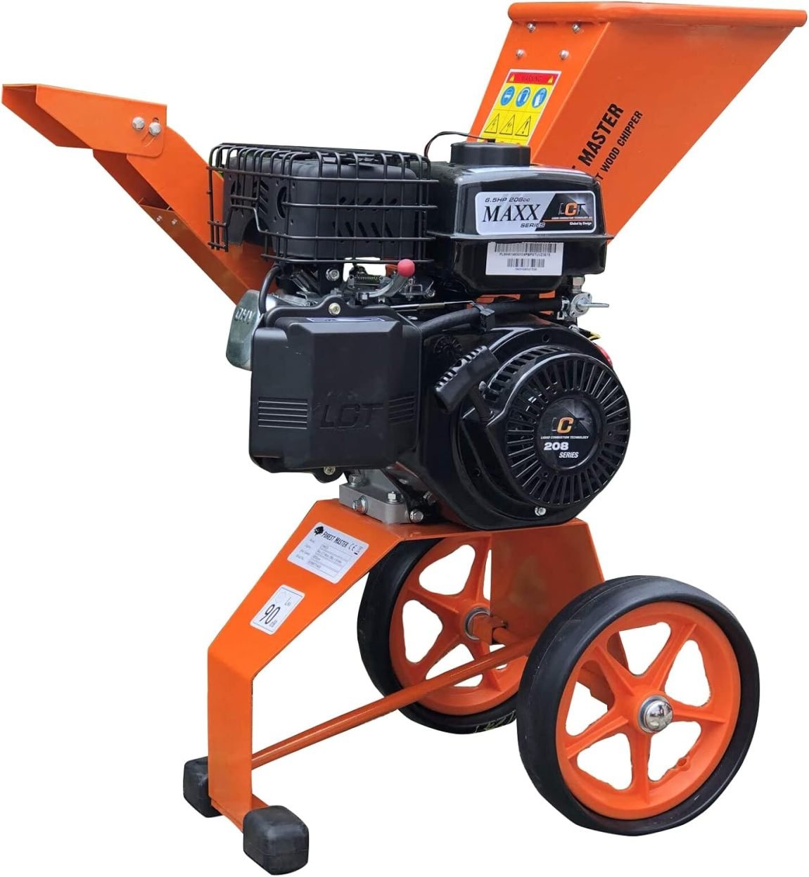Biotrituratore da giardino a scoppio 6 CV – Motore 4 tempi 208 cm³ per rami, foglie e legno, trituratore a tamburo