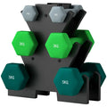 SPORTNOW Set di 6 manubri con supporto – Da 1 a 5 kg