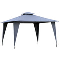 Outsunny Gazebo 3,45 × 3,45 m con doppio tetto, grigio
