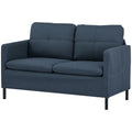 Divano HOMCOM 2 posti effetto lino con gambe in acciaio – Blu scuro