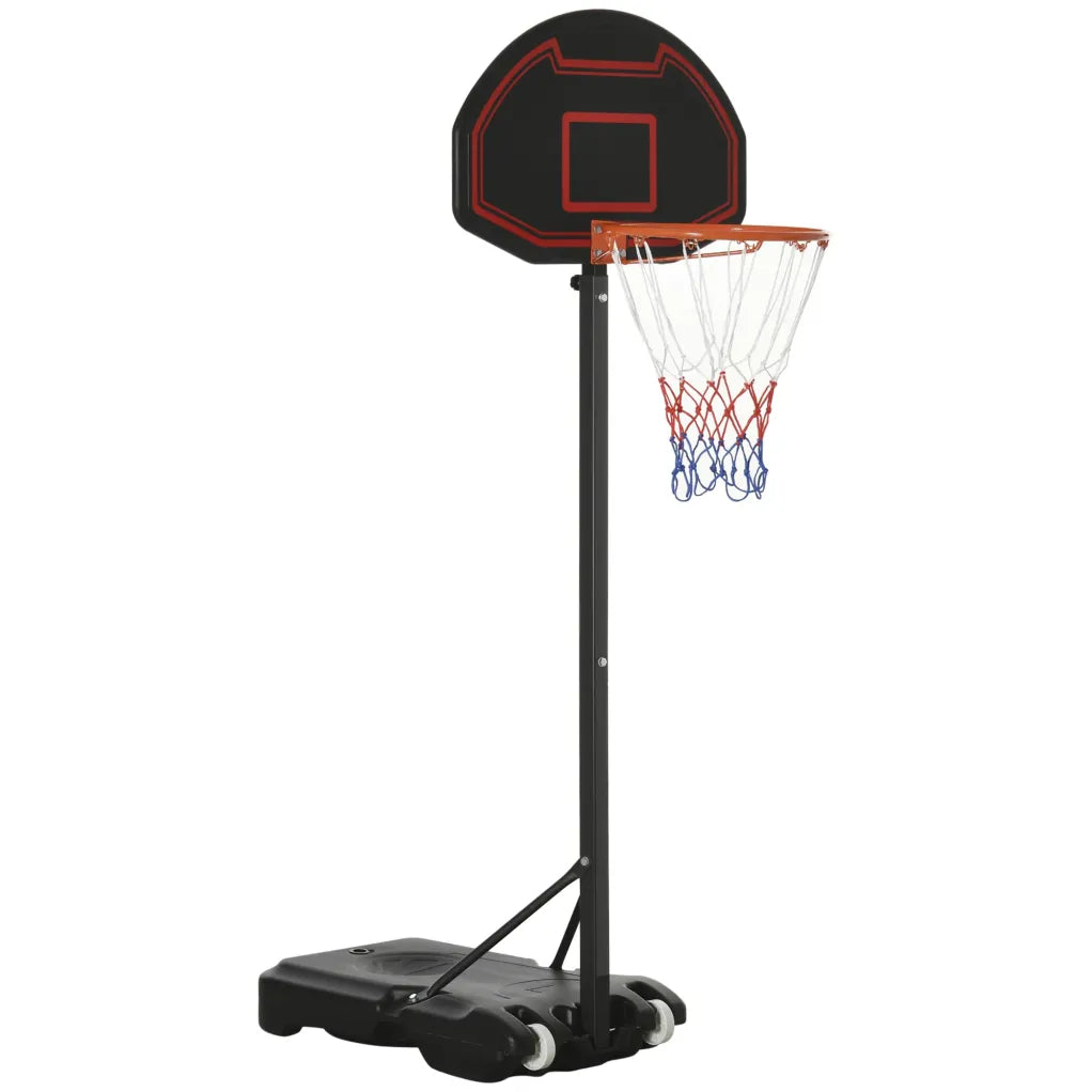 HOMCOM Canestro da basket mobile da esterno – Regolabile in altezza con ruote