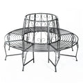 Outsunny Panchina circolare intorno all’albero 360° – Ampia seduta in metallo