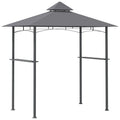 Outsunny Gazebo barbecue 245 × 148 cm con doppio tetto – Grigio
