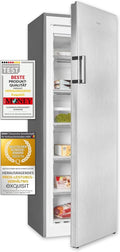 Exquisit GS271-NF-H-010E Congelatore verticale 194 L finitura inox – NoFrost, 5 cassetti, congelamento rapido