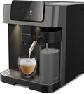 GRUNDIG KVA 7230 Macchina da caffè automatica – 10 specialità, 13 livelli di macinatura, serbatoio latte, 1350 W, pompa 19 bar, doppio erogatore, illuminazione, nero/argento scuro