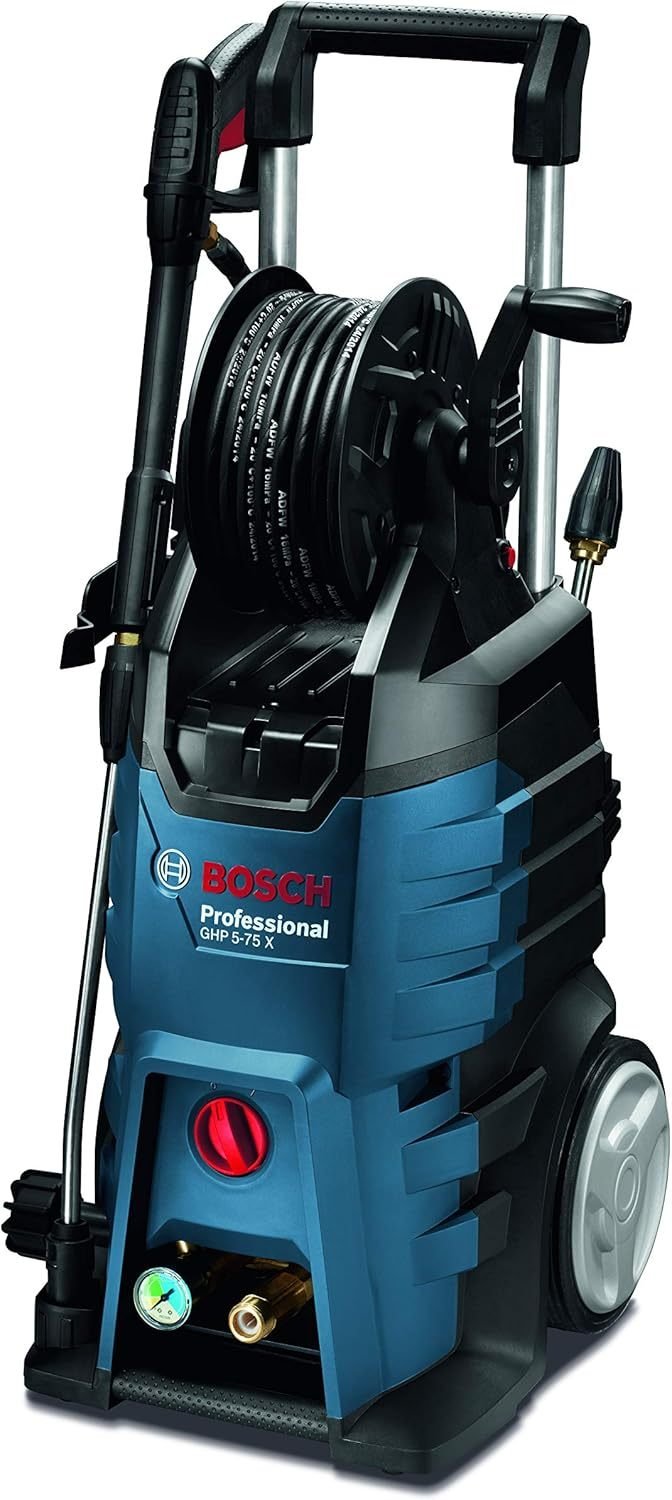 Bosch Professional GHP 5-75 X Idropulitrice – Fino a 185 bar, 2600 W, pistola Bosch, ugello rotante e lancia 3-in-1 regolabile