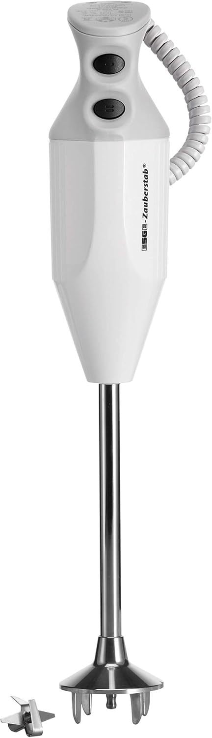 ESGE Zauberstab P 350 Profi Frullatore a immersione – Bianco/grigio, lama multifunzione inclusa, fino a 22.000 giri/min, rif.
