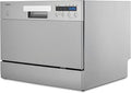 MEDION DWT60 Mini lavastoviglie da tavolo – 6 coperti, 7 programmi, Eco, ca. 6,5 L, AquaStop, display LED, sicurezza bambini, MD37496, argento