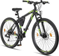 Licorne Bike Effect Premium MTB in alluminio 29″ – 21 velocità, doppio freno a disco, nero/lime