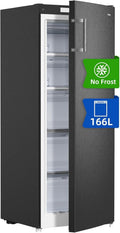CHiQ FSD166NE4E Congelatore verticale 166 L – No Frost, porta reversibile, inox nero, altezza 144 cm