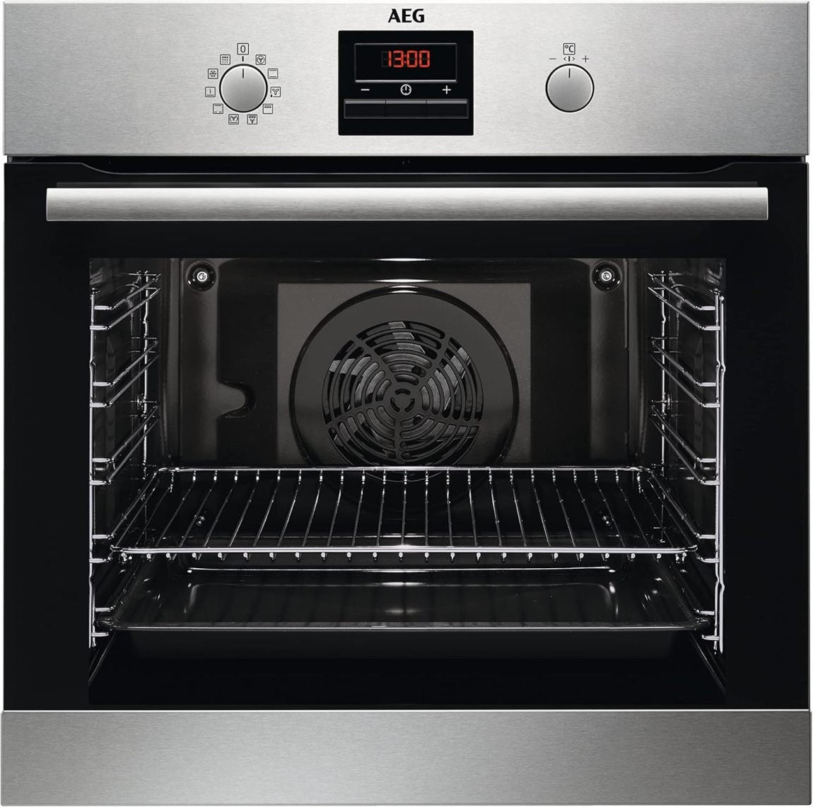 AEG Forno da incasso Serie 5 BPE53516AB – Cottura ventilata uniforme su 3 livelli, pirolisi, 25 programmi automatici, display touch LED, preriscaldamento rapido, nero