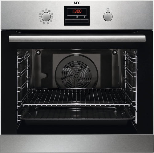 AEG Forno da incasso Serie 5 BPE53516AB – Cottura ventilata uniforme su 3 livelli, pirolisi, 25 programmi automatici, display touch LED, preriscaldamento rapido, nero