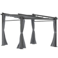 Outsunny Pergola con tetto retrattile e sistema a corda