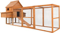 Wiltec Pollaio in legno marrone 3100 × 1500 × 1500 mm – Recinto, nidi, ricovero, rete e vassoio zincato per deiezioni