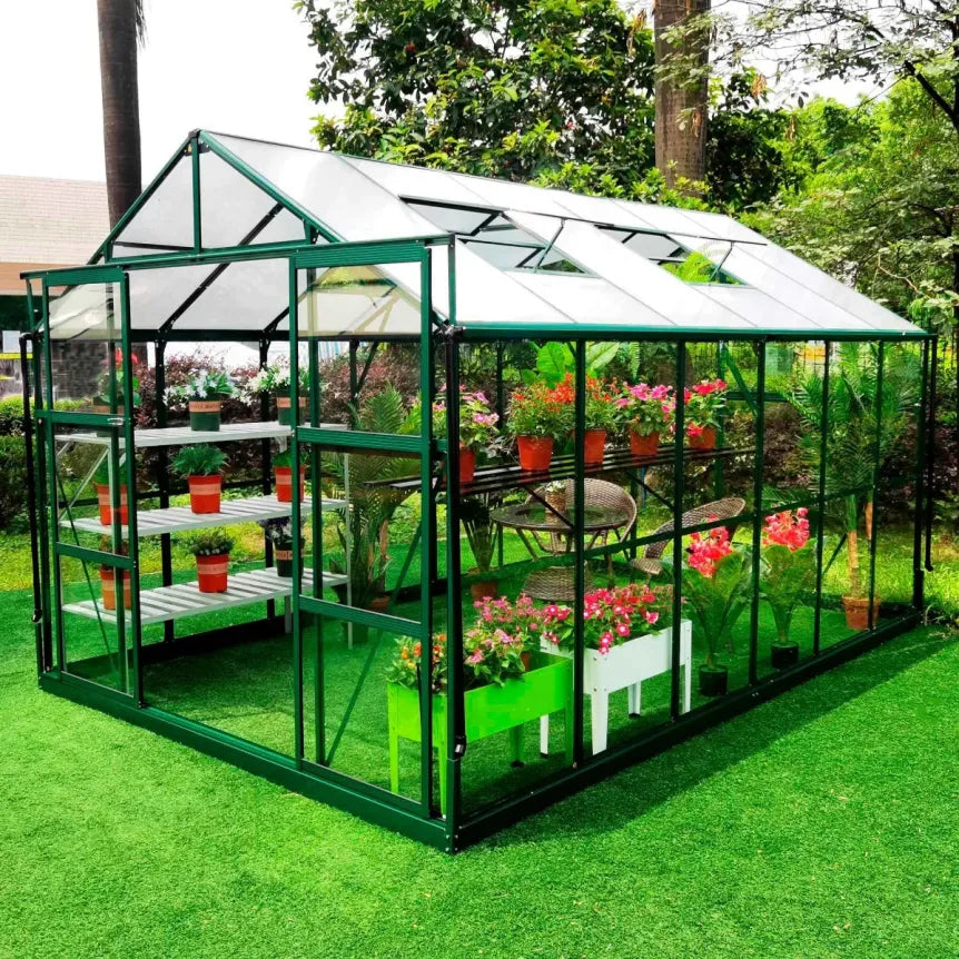 Metalcraft Serra da giardino 9,6 m², vetro di sicurezza 4 mm, verde