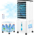 Raffrescatore d’aria senza tubo 12 L 60 W – Timer 12 h, 3 modalità, 40 dB, oscillazione 120°, serbatoio rimovibile, telecomando, silenzioso