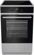 Gorenje GEIT5C61SPG Cucina a induzione a libera installazione 50 cm, forno 70 L – Argento, PerfectGrill, AirFry, FrozenBake, modalità pizza 300 °C, AquaClean