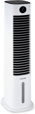 Klarstein Raffrescatore d'aria ad acqua 5 in 1 – Raffrescamento evaporativo, umidificatore, ventilatore e purificatore, controllo tramite app, 80 W, portata d'aria 462 m³/h, bianco